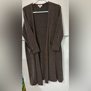 LuLaRoe Charcoal Knit Cardigan-full length, size Large